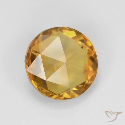 Citrino Naranja dorado natural de 1.91 ct, Redondo, VVS