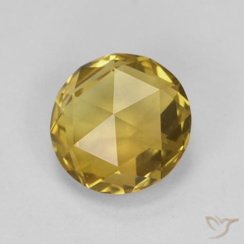 Citrino Naranja dorado natural de 1.77 ct, Redondo, VVS