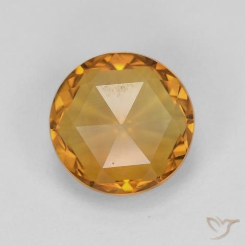1.91ct Natural Naranja medio Citrino, Redondo, VVS
