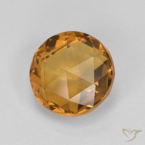 Citrino Naranja medio natural de 1.91 ct, Redondo, VVS