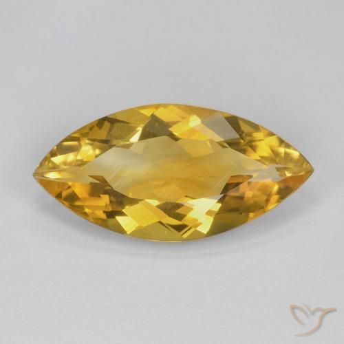 5.63ct Natural Naranja dorado Citrino, Marquesa, VVS-VS