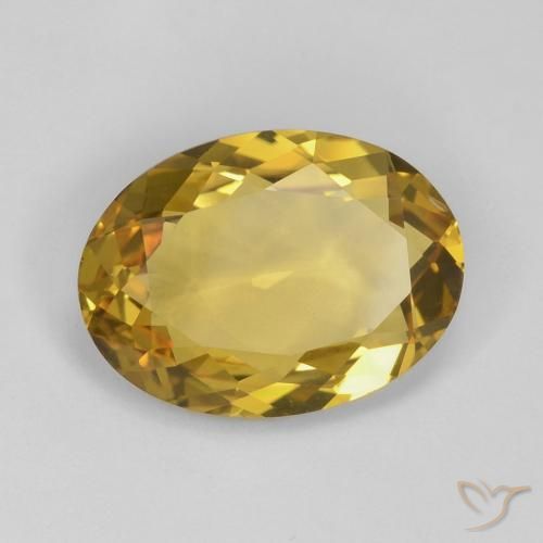 Citrino Naranja dorado natural de 5.41 ct, Ovalada, VS