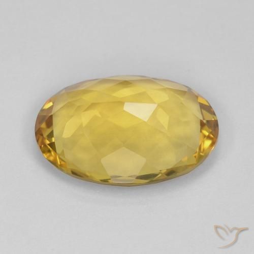 Citrino Naranja dorado natural de 5.41 ct, Ovalada, VS