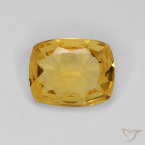 2.18ct Natural Naranja dorado Citrino, Forma Cojín, VVS