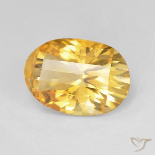 Citrino Dorado oscuro medio natural de 4.72 ct, Ovalada, VVS-VS