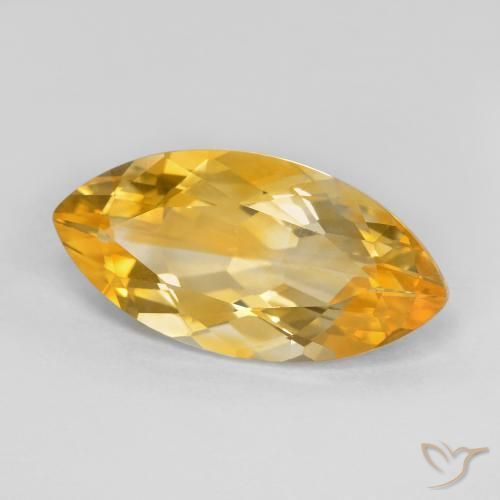 Citrino Dorado medio natural de 7.42 ct, Marquesa, VVS