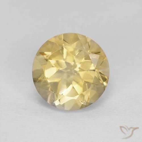 1.39ct Natural Amarillo medio Citrino, Redondo, VVS
