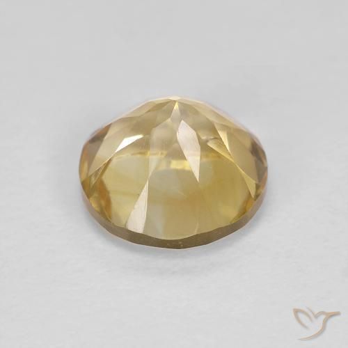 Citrino Amarillo medio natural de 1.39 ct, Redondo, VVS