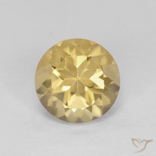 1.38ct Natural Amarillo medio Citrino, Redondo, VVS