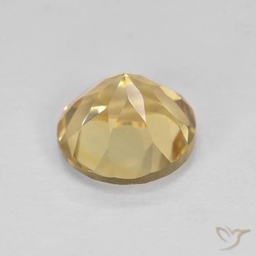 Citrino Amarillo medio natural de 1.38 ct, Redondo, VVS