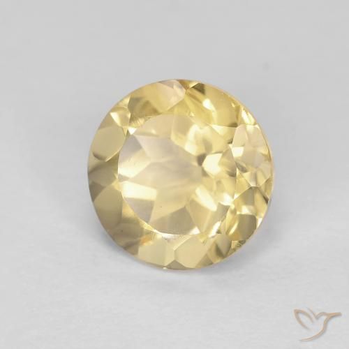 Citrino Amarillo cálido natural de 1.35 ct, Redondo, VVS