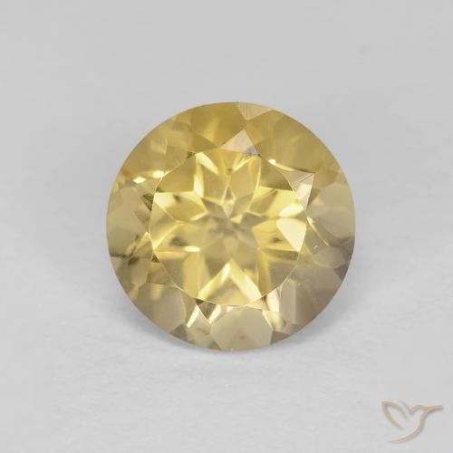 1.32ct Natural Amarillo medio Citrino, Redondo, VVS