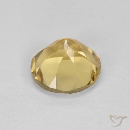 Citrino Amarillo medio natural de 1.32 ct, Redondo, VVS
