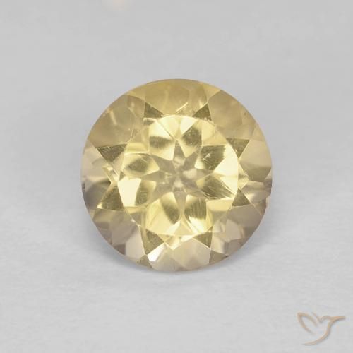 Citrino amarillo natural de 1,26 ct, corte redondo, VVS