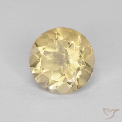 Citrino amarillo natural de 1,26 ct, corte redondo, VVS