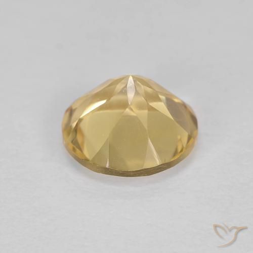 Citrino amarillo natural de 1,26 ct, corte redondo, VVS