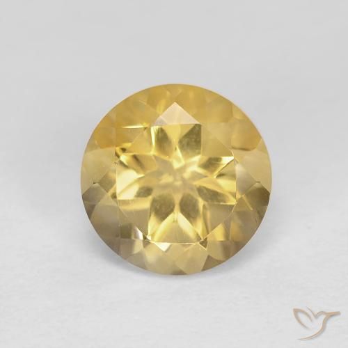 1.32ct Natural Amarillo medio Citrino, Redondo, VVS