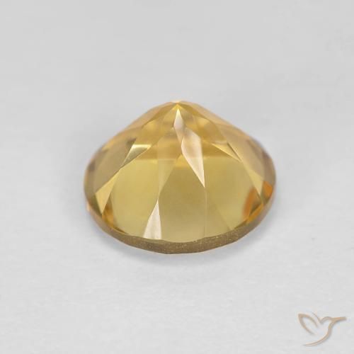 Citrino Amarillo medio natural de 1.32 ct, Redondo, VVS