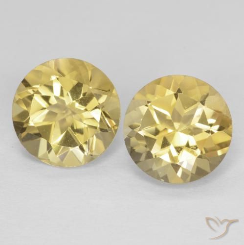 2.37ctw Natural Amarillo terroso claro Citrino, Redondo, VVS-VS