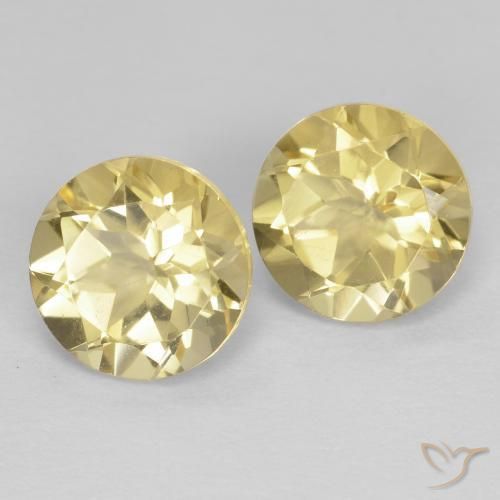 Gemas de Citrino Amarillo claro natural de 2.53 ct, Redondo, VVS-VS