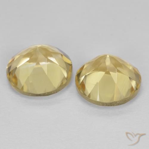 Gemas de Citrino Amarillo claro natural de 2.53 ct, Redondo, VVS-VS