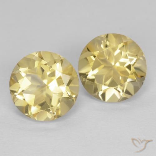 Gemas de Citrino Amarillo-dorado claro natural de 2.54 ct, Redondo, VVS