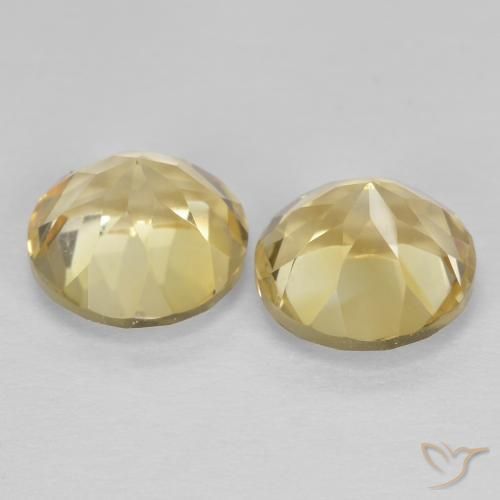 Gemas de Citrino Amarillo-dorado claro natural de 2.54 ct, Redondo, VVS