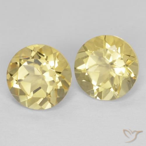 Gemas de Citrino Amarillo dijón muy claro natural de 2.46 ct, Redondo, VVS