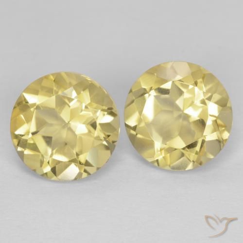 Gemas de Citrino Amarillo dijón muy claro natural de 2.57 ct, Redondo, VVS