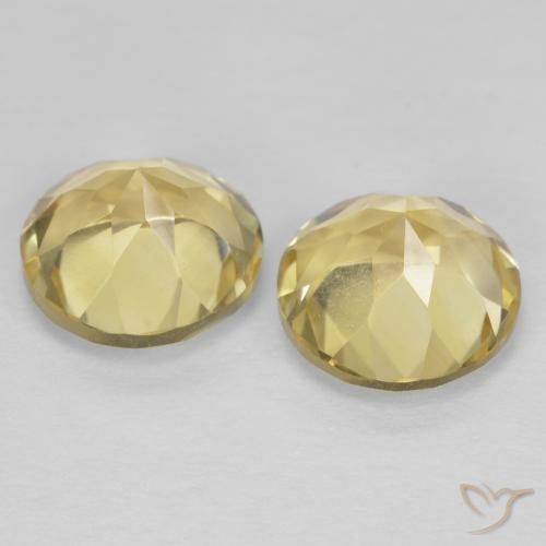 Gemas de Citrino Amarillo dijón muy claro natural de 2.57 ct, Redondo, VVS