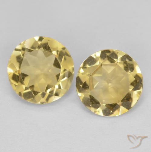2.12ctw Natural Amarillo-dorado claro Citrino, Redondo, VVS