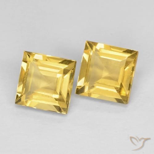 Gemas de Citrino Dorado natural de 2.17 ct, Cuadrado, VVS-VS