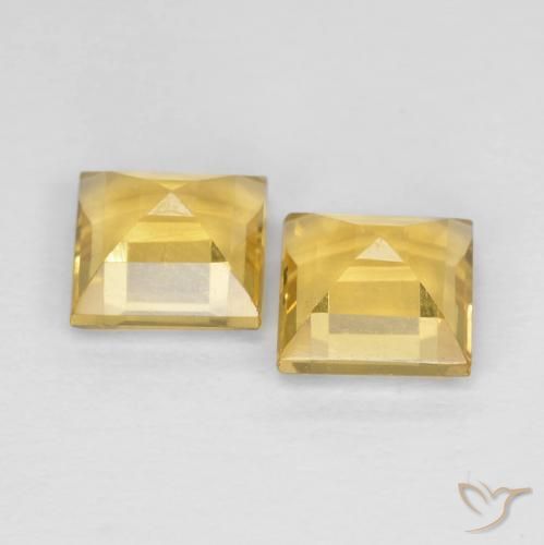 Gemas de Citrino Dorado natural de 2.17 ct, Cuadrado, VVS-VS
