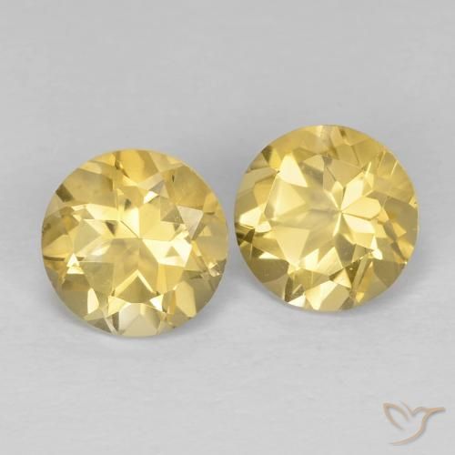 Gemas de Citrino Amarillo claro natural de 2.52 ct, Redondo, VVS