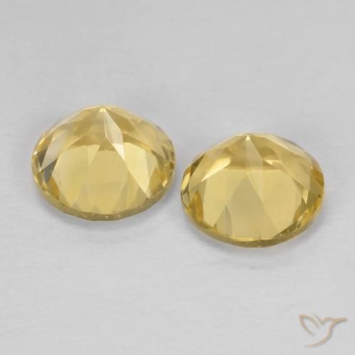 Gemas de Citrino Amarillo claro natural de 2.52 ct, Redondo, VVS