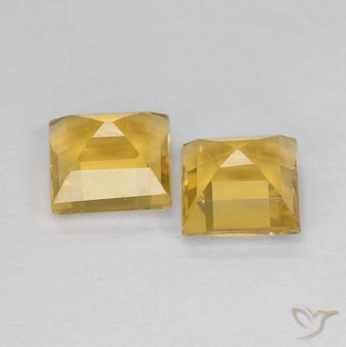 Gemas de Citrino Dorado natural de 2.18 ct, Cuadrado, VS