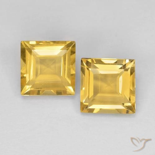 2.11ctw Natural Dorado Citrino, Cuadrado, VVS-VS