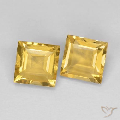 Gemas de Citrino Dorado natural de 2.11 ct, Cuadrado, VVS-VS