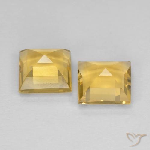Gemas de Citrino Dorado natural de 2.11 ct, Cuadrado, VVS-VS
