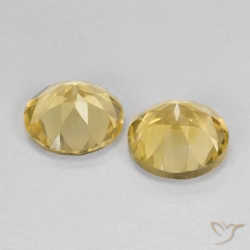 Gemas de Citrino Amarillo claro natural de 2.31 ct, Redondo, VVS