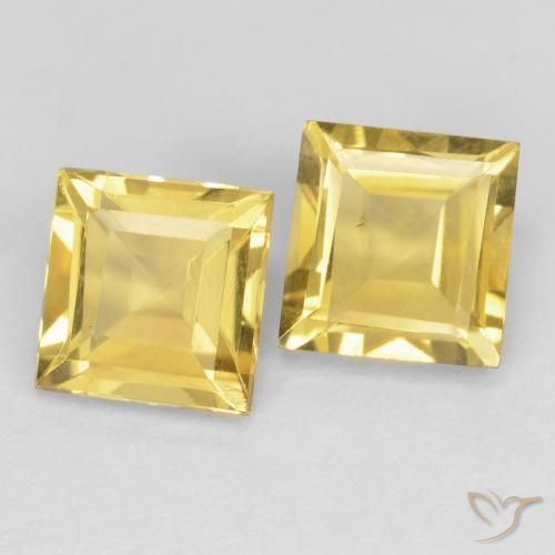 Gemas de Citrino Dorado natural de 2.06 ct, Cuadrado, VS