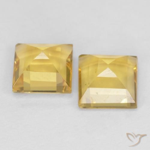 Gemas de Citrino Dorado natural de 2.06 ct, Cuadrado, VS