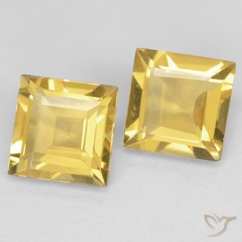 Gemas de Citrino Dorado natural de 2.04 ct, Cuadrado, VS