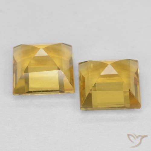 Gemas de Citrino Naranja dorado natural de 2.03 ct, Cuadrado, Opaco
