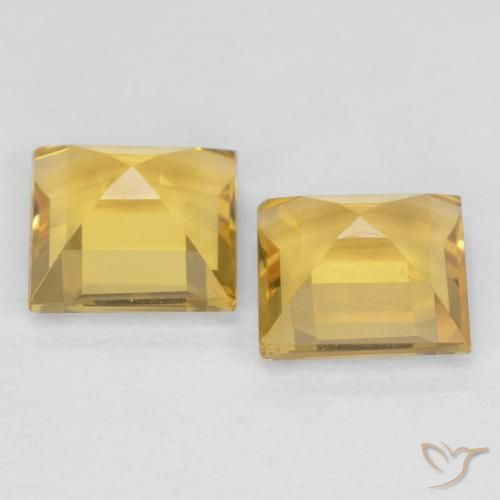 Gemas de Citrino Dorado claro natural de 2.03 ct, Cuadrado, VS