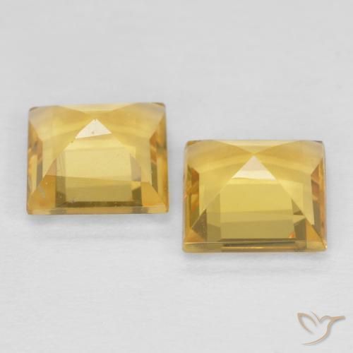 Gemas de Citrino Dorado amarillento natural de 1.77 ct, Cuadrado, VS