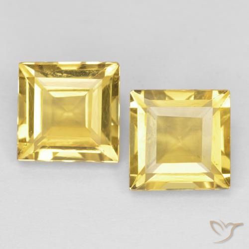 1.95ctw Natural Dorado medio Citrino, Cuadrado, VVS-VS