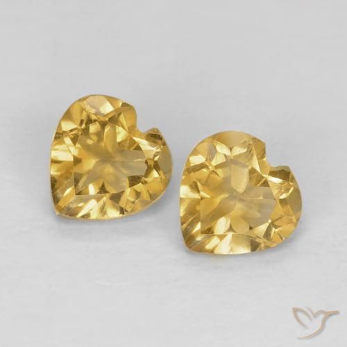 0.83ctw Natural Dorado claro Citrino, Corazón, VVS