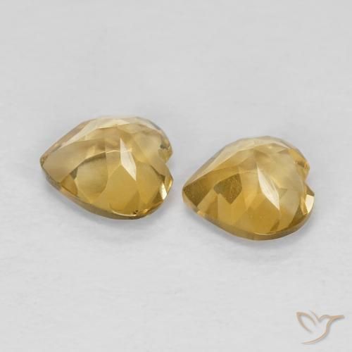 Gemas de Citrino Dorado claro natural de 0.83 ct, Corazón, VVS