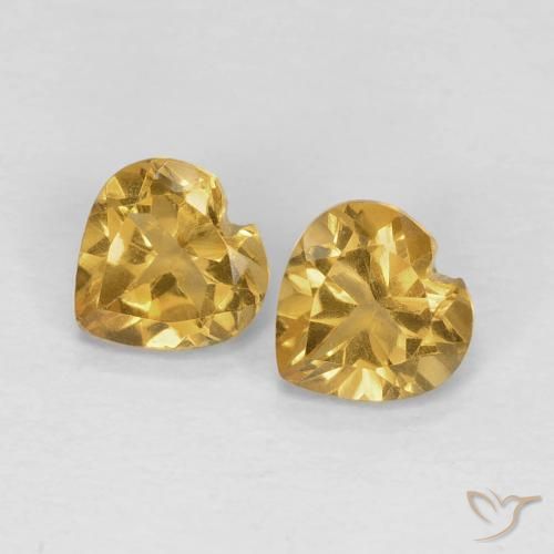 0.82ctw Natural Dorado claro Citrino, Corazón, VVS